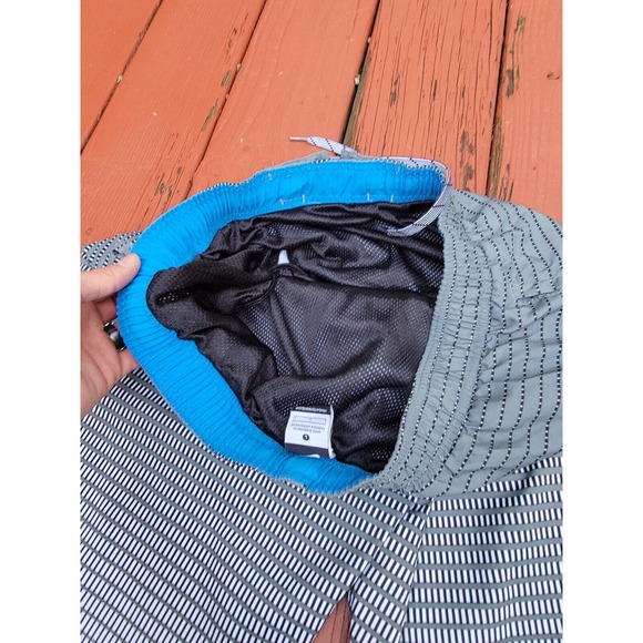 Nike Dri-Fit Athletic Shorts Men's L Large Gray Blue Swoosh Gym 10 Inch Inseam - Picture 5 of 7